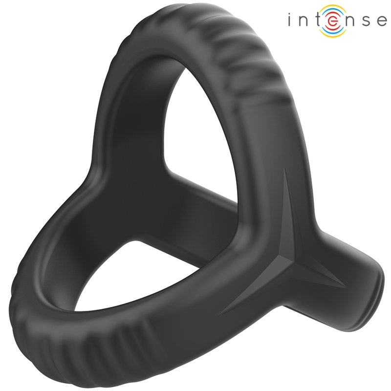 INTENSE - ANNEAU PÉNIS DOUBLE EN SILICONE CARSON NOIR MODÈLE 4