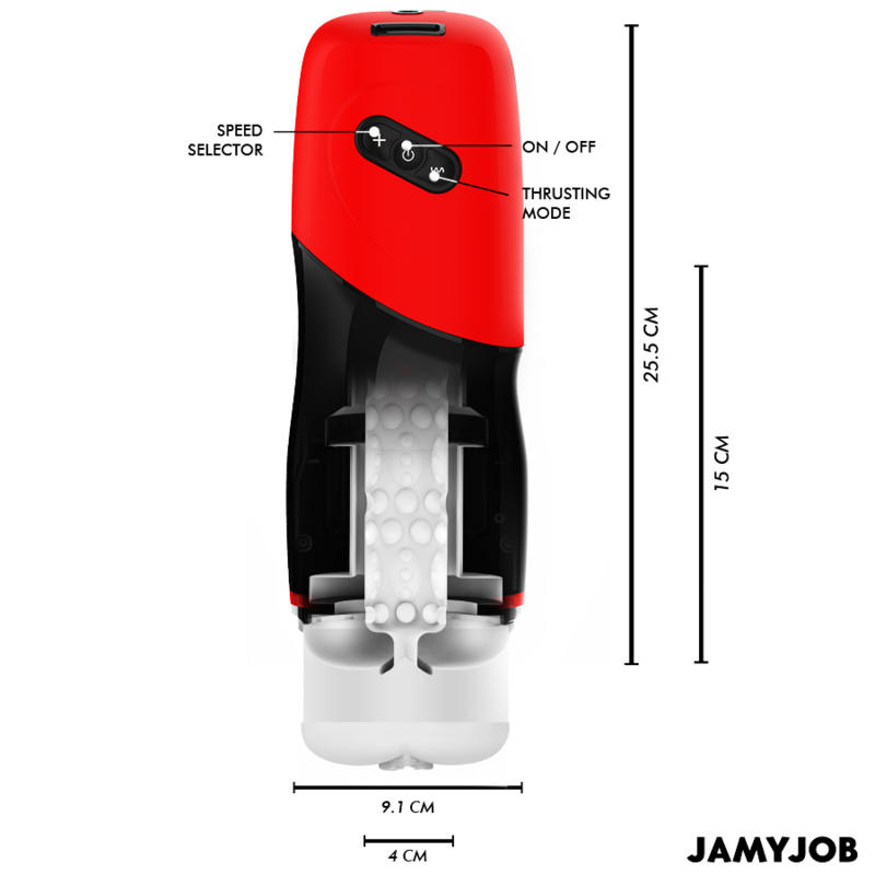 JAMYJOB - MASTURBATEUR VAGINAL AUTOMATIQUE XPEED : 5 MODES DE VIBRATION ET EFFETS SONORES