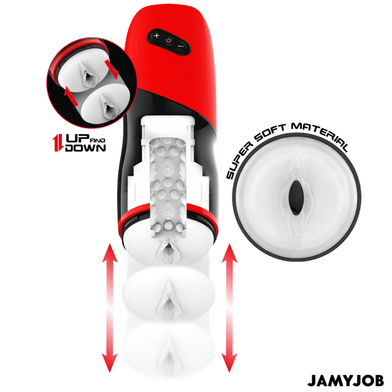 JAMYJOB - MASTURBATEUR VAGINAL AUTOMATIQUE XPEED : 5 MODES DE VIBRATION ET EFFETS SONORES