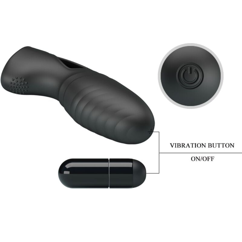 PRETTY LOVE - ALAN SILICONEN VINGERVIBRATOR ZWART