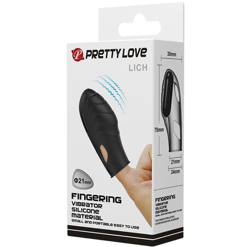 PRETTY LOVE - LICH SILICONE VINGERVIBRATOR ZWART