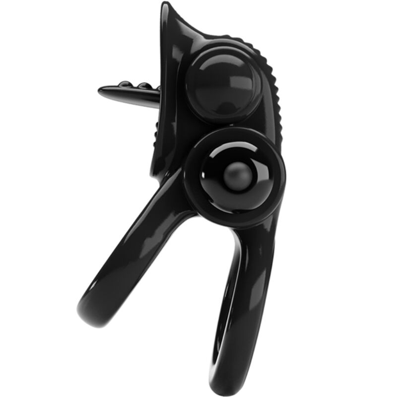 PRETTY LOVE - ANNEAU PASSIONNÉ DOUBLE VIBRANT + STIMULATEUR CLITORIS NOIR