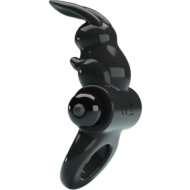PRETTY LOVE - Bague vibromasseur lapin excitante, 10 vibrations, noire