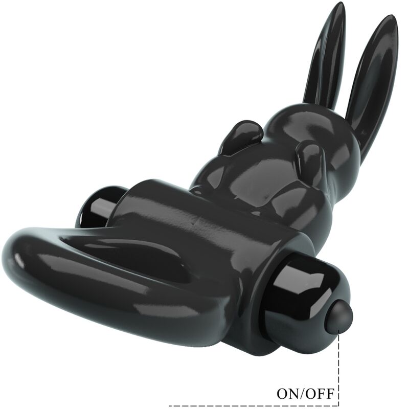 PRETTY LOVE - Bague vibromasseur lapin excitante, 10 vibrations, noire