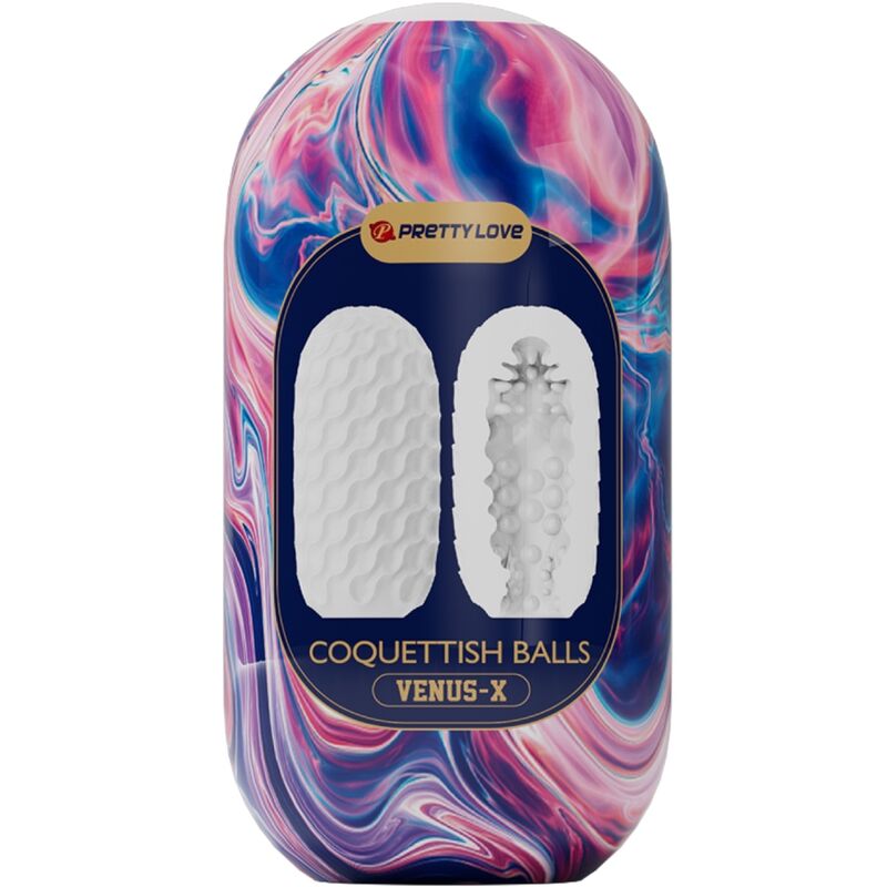 PRETTY LOVE - BOULES DE COQUETTISH EN SILICONE BLANC MASTURBATEUR HOMME