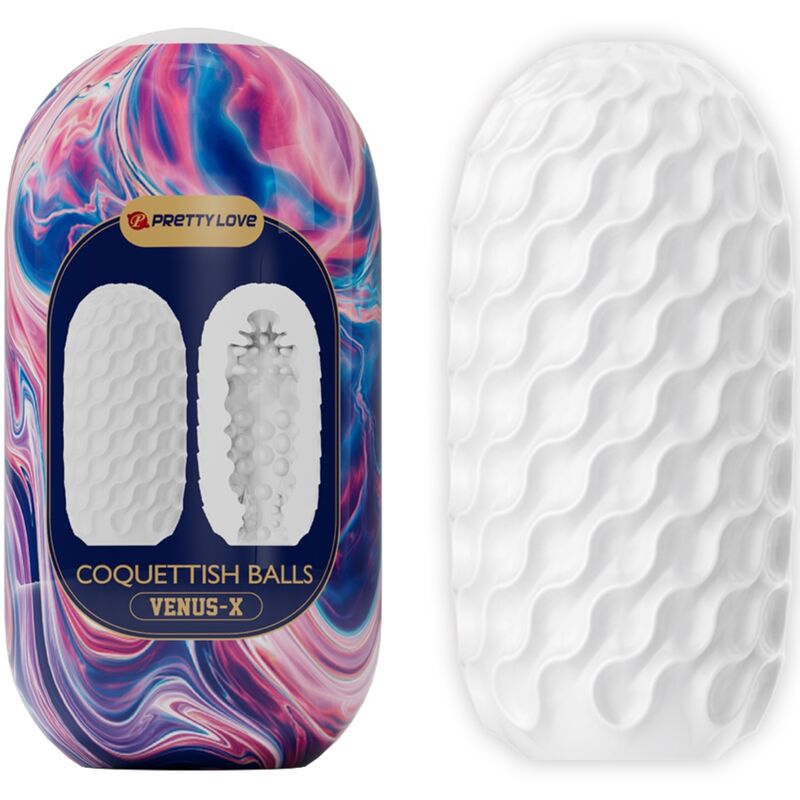 PRETTY LOVE - BOULES DE COQUETTISH EN SILICONE BLANC MASTURBATEUR HOMME