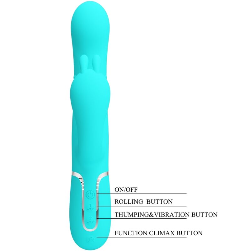 PRETTY LOVE - CAMMY 4 IN 1 MULTIFUNCTION TRIPPLE RABBIT VIBRATOR  BLUE