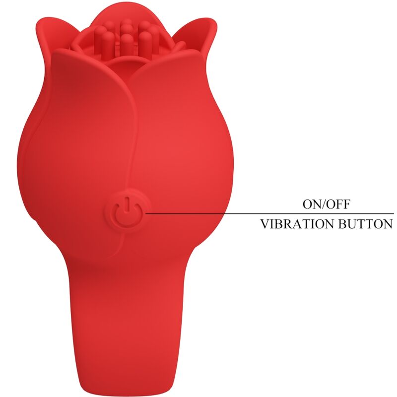 PRETTY LOVE - JAE VIBRATEUR À DOIGT EN FORME DE ROSE 10 VIBRATIONS ROUGE