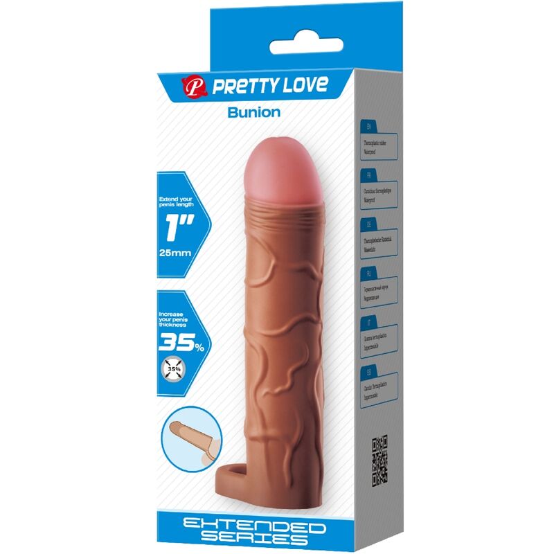 PRETTY LOVE - BUNION PENIS SLEEVE MET 2,5 CM VERLENGING MULATTO