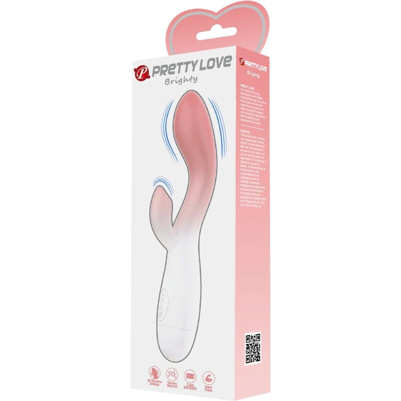 PRETTY LOVE - VIBRATEUR POINT G + STIMULATEUR CLITORIS 30 VIBRATIONS ROSE