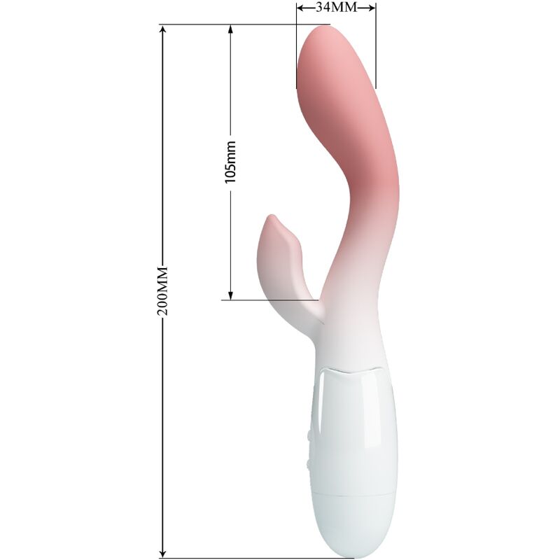 PRETTY LOVE - VIBRATEUR POINT G + STIMULATEUR CLITORIS 30 VIBRATIONS ROSE