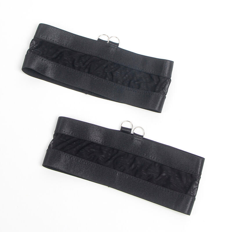 SUBBLIME - 955236 Черный бюстгальтер в стиле бондаж с подвязками, размер S/M