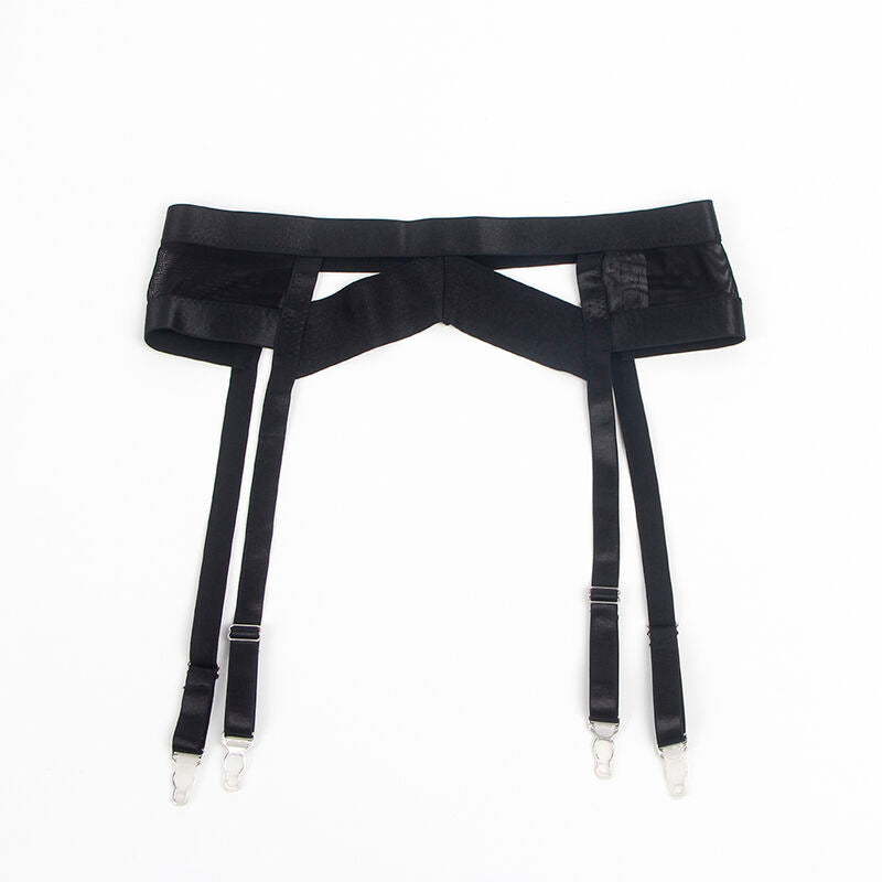 SUBBLIME - 955236 Черный бюстгальтер в стиле бондаж с подвязками, размер S/M