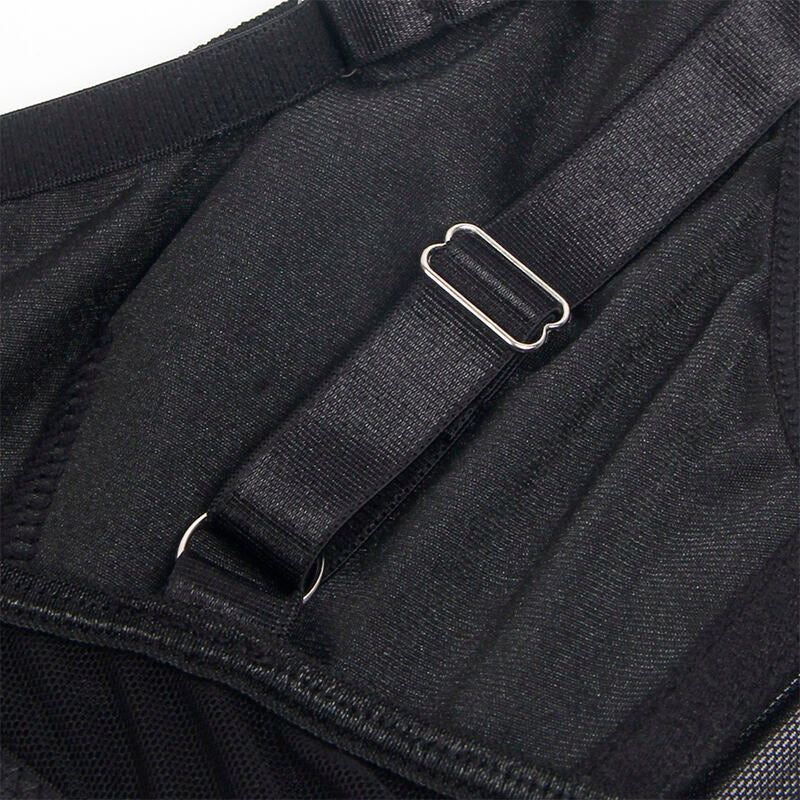 SUBBLIME - 955236 Черный бюстгальтер в стиле бондаж с подвязками, размер S/M