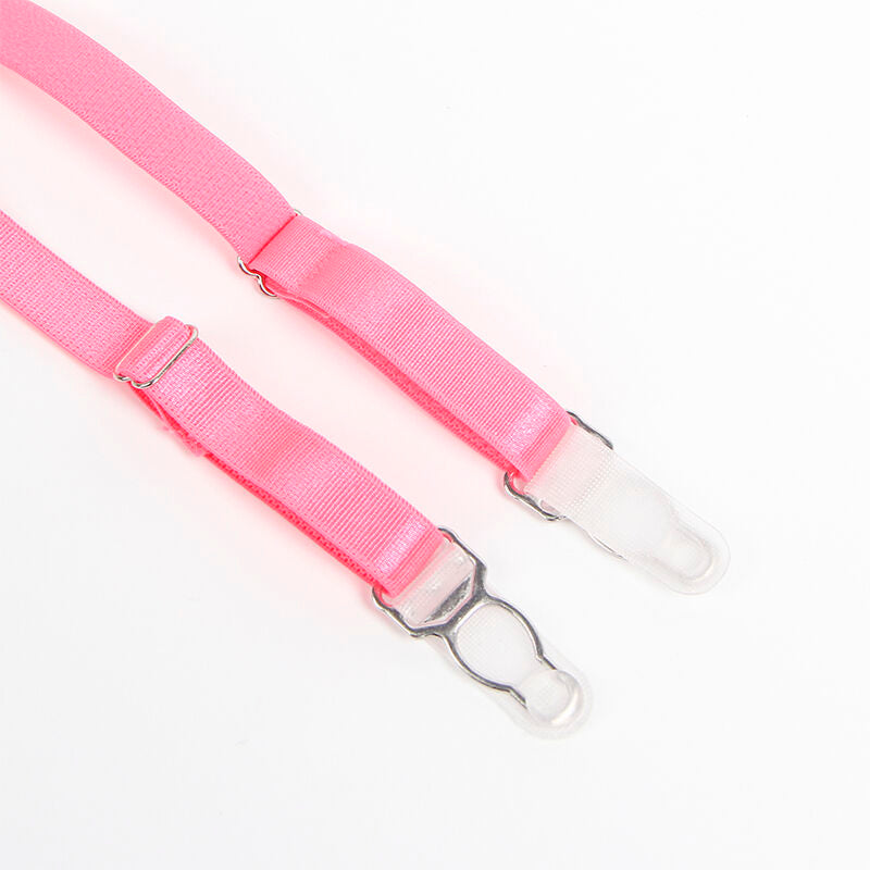 SUBBLIME - 955366 ENSEMBLE SOUTIEN-GORGE AVEC DENTELLE ET PORTE-JARRETELLES ROSE ET VIOLET L/XL