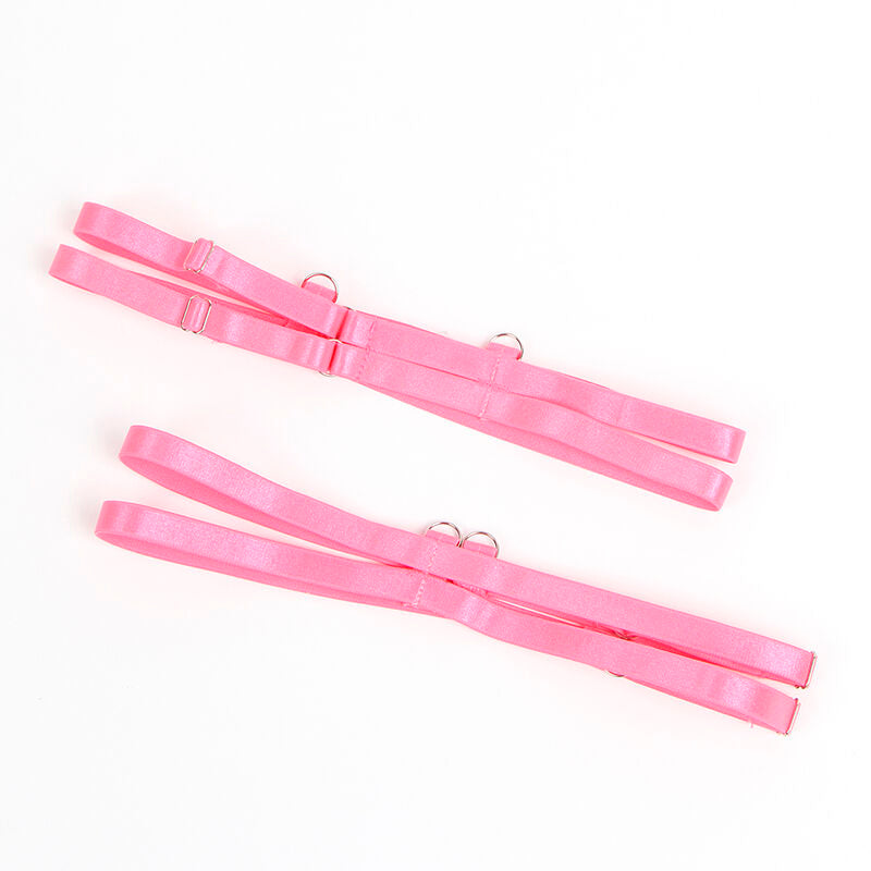 SUBBLIME - 955366 ENSEMBLE SOUTIEN-GORGE AVEC DENTELLE ET PORTE-JARRETELLES ROSE ET VIOLET L/XL