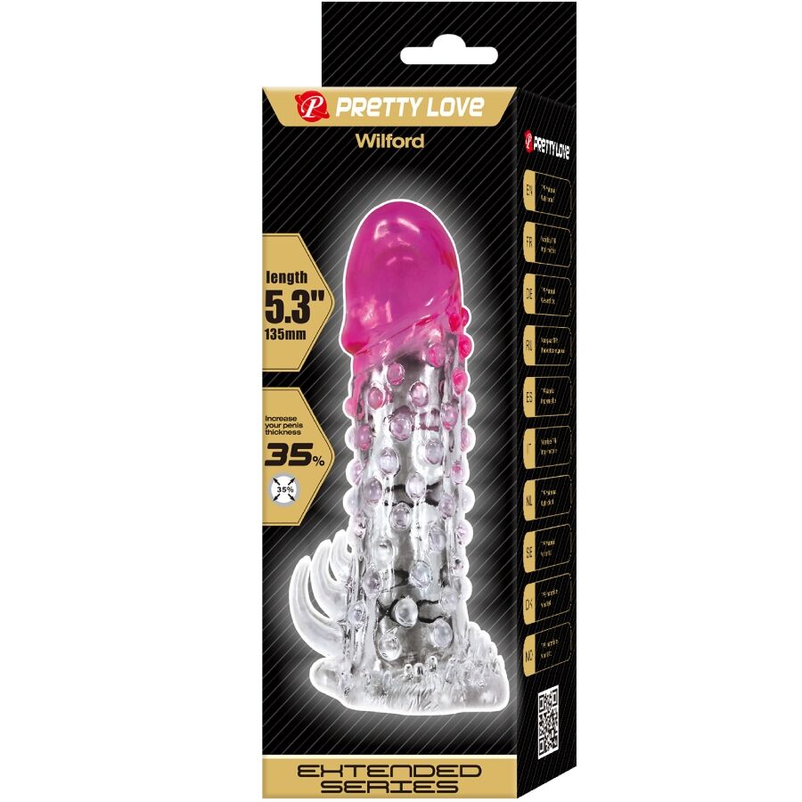 PRETTY LOVE - WILFORD REALISTISCHE VERGROTINGSHEATH MET RELIËF PENIS ROZE