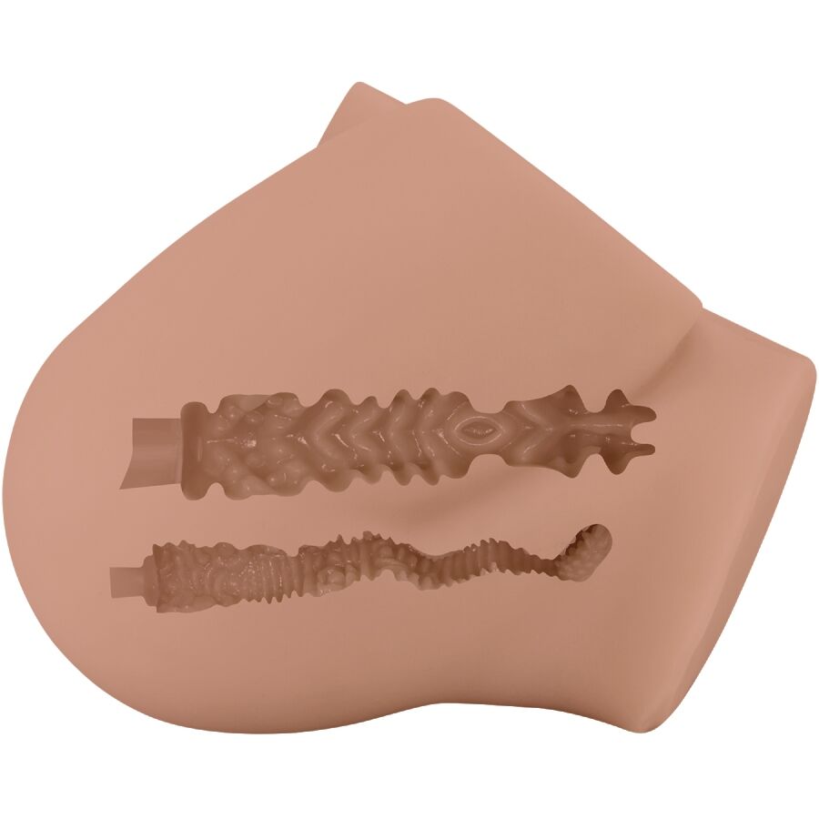 CRAZY BULL - BERNACE ASS VIBRATOR MET REALISTISCHE VAGINA EN ANUS VLEES AFSTANDSBEDIENING