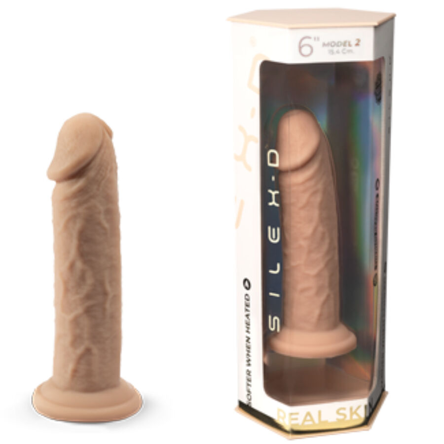SILEXD - MODÈLE DE PÉNIS RÉALISTE 2 EN SILICONE THERMORÉACTIF PREMIUM 15,4 CM