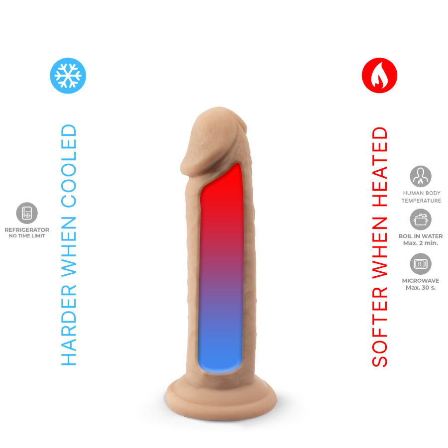 SILEXD - MODÈLE DE PÉNIS RÉALISTE 2 EN SILICONE THERMORÉACTIF PREMIUM 15,4 CM