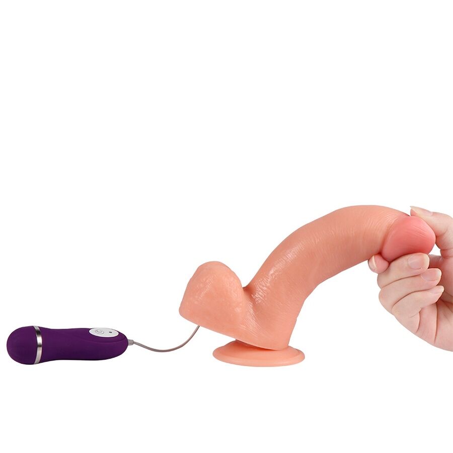 SHEQU - ADAM VIBRATOR DILDO MET AFSTANDSBEDIENING 21 CM