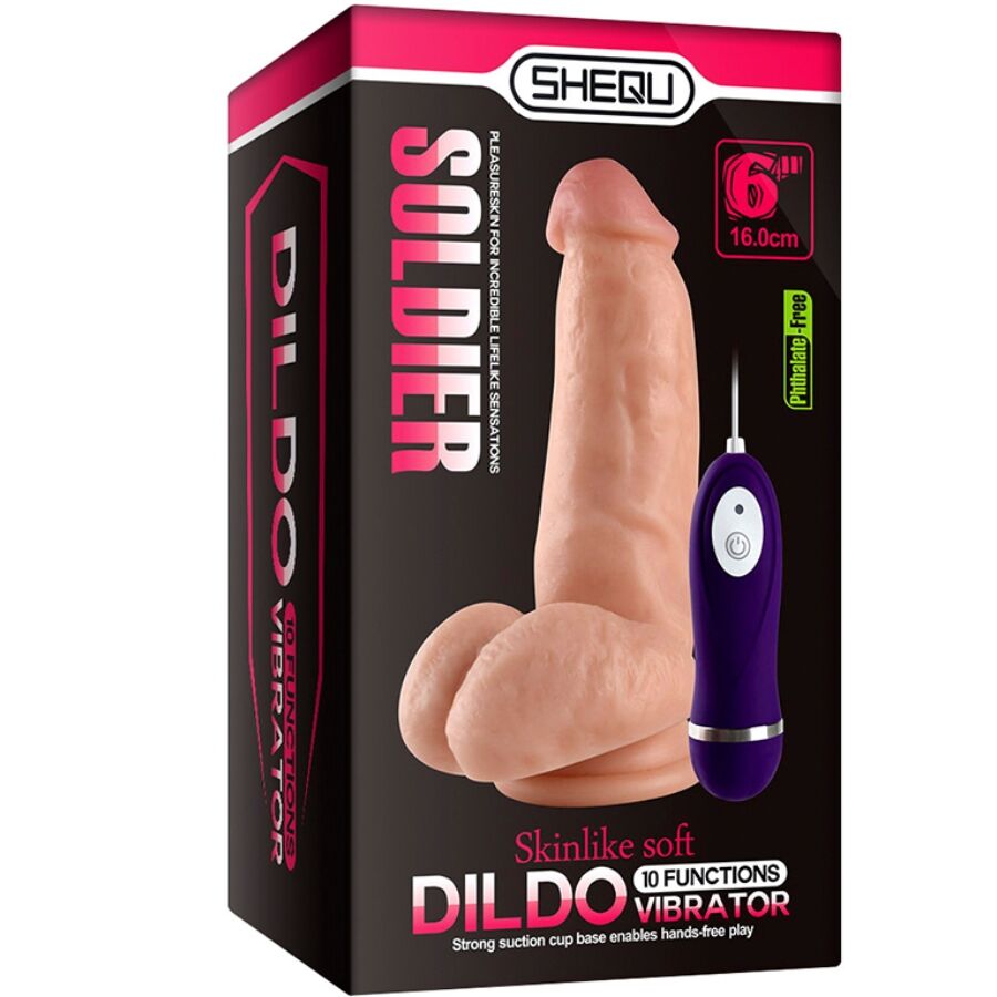 SHEQU - SOLDIER VIBRATOR DILDO WITH REMOTE CONTROL 16 CM