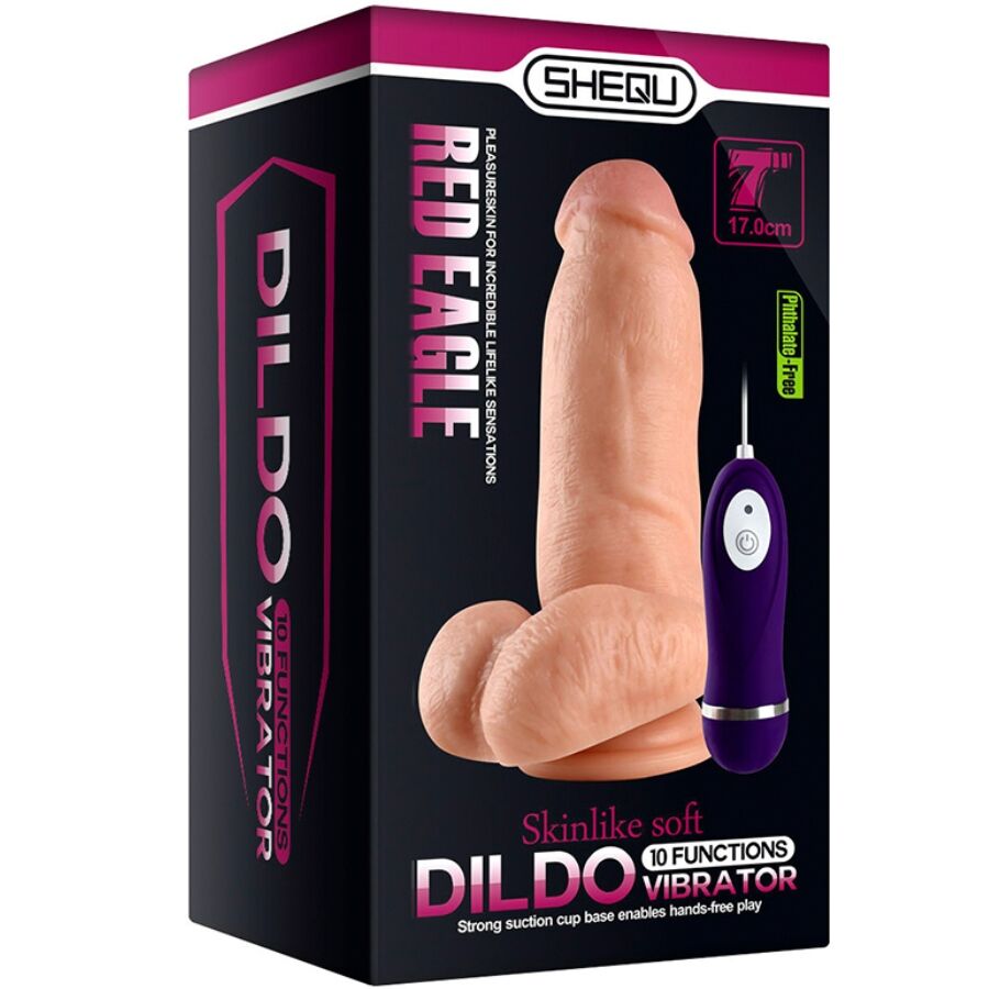 SHEQU - RED EAGLE VIBRATOR DILDO MET AFSTANDSBEDIENING 17 CM