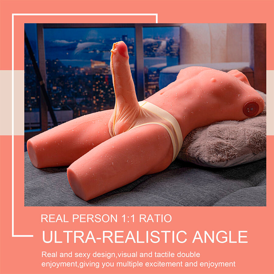 XISE - Джейсон, реалистичный мужской торс с функцией толчков и вибрации, 55 см.