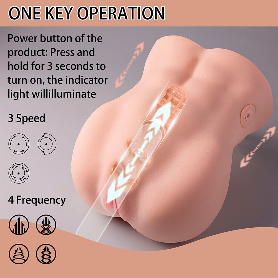 XISE - LYDIA FEMALE VAGINA MASTURBATOR WITH THRUSTING 25 CM