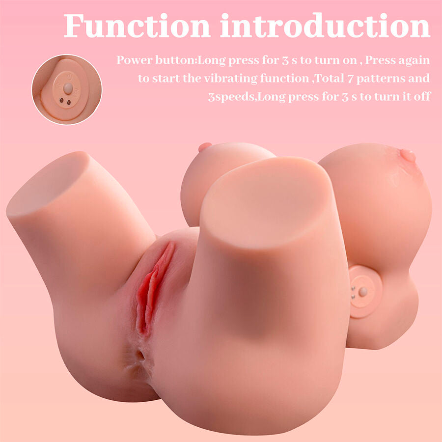 XISE - FRIEDA TORSE FÉMININ RÉALISTE AVEC VIBRATION 36 CM