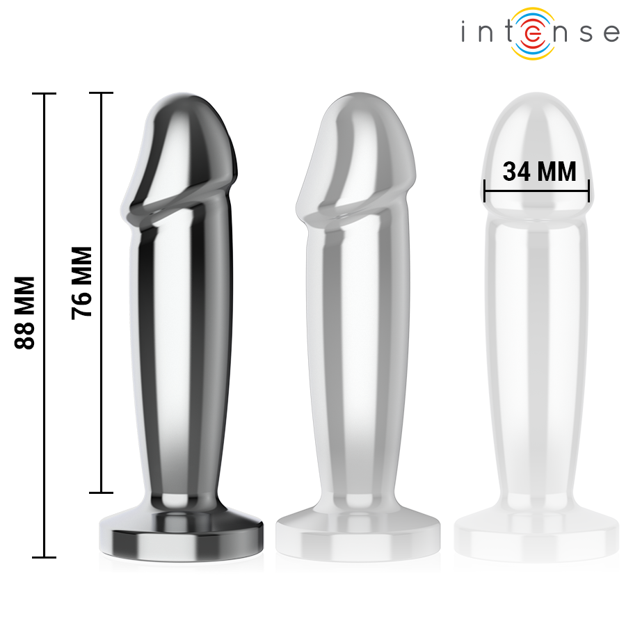 INTENSE - PLUG ANAL 10 VIBRATIONS GODEMICHET EN MÉTAL AVEC TÉLÉCOMMANDE S