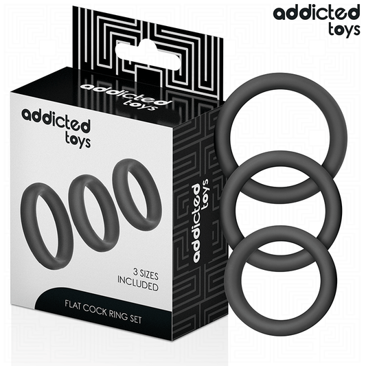 ADDICTED TOYS - SET PLATTE SILICONEN RINGEN