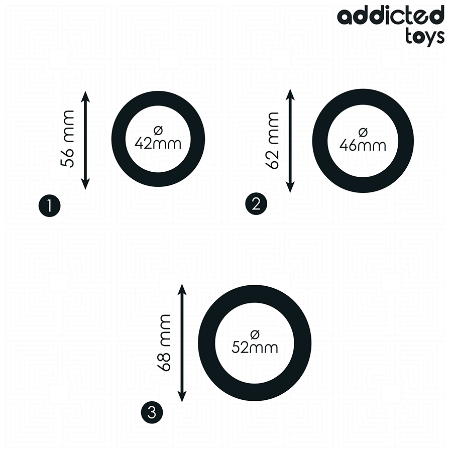ADDICTED TOYS - SET OF FLAT SILICONE RINGS