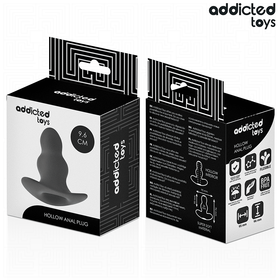 ADDICTED TOYS - HOLLE ANALE PLUG SILICONEN MAAT M 9,6 CM