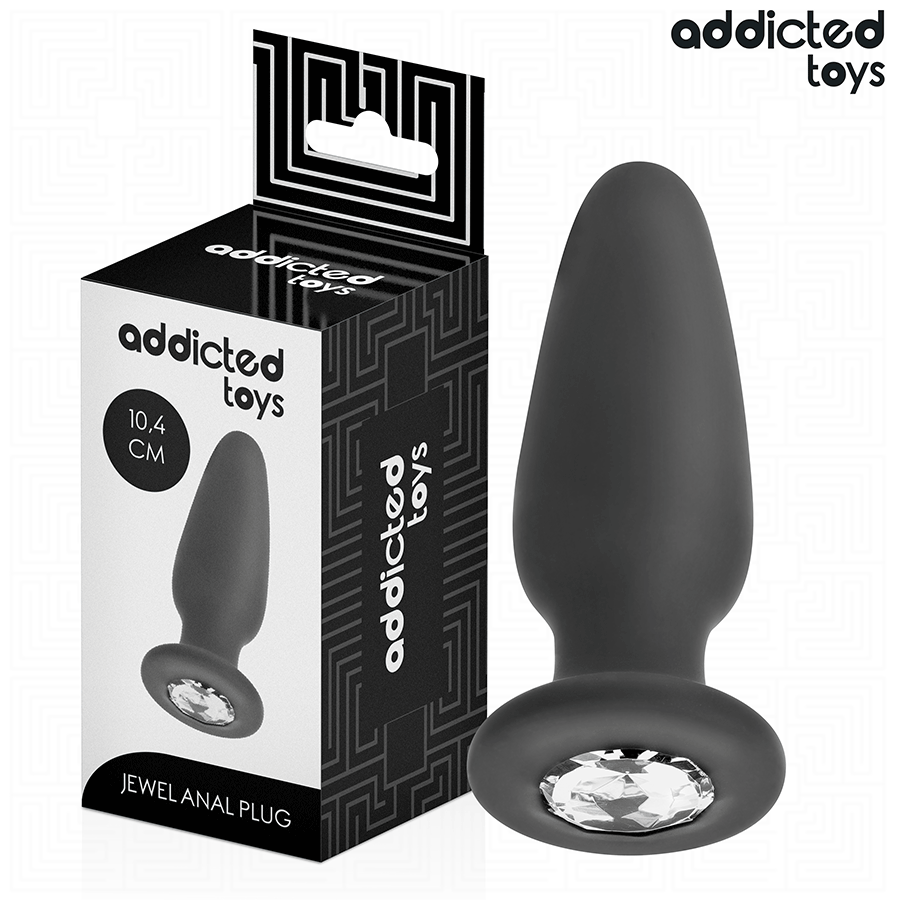 ADDICTED TOYS - ANAAL PLUG MET JUWEEL SILICONEN MAAT M 10,4 CM