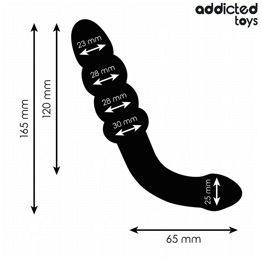 ADDICTED TOYS - DUBBELE ANALE MASSAGER SILICONEN 16,5 CM