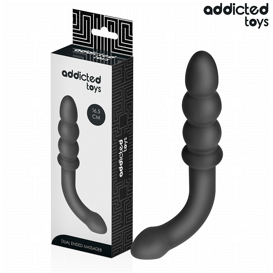 ADDICTED TOYS - DUBBELE ANALE MASSAGER SILICONEN 16,5 CM