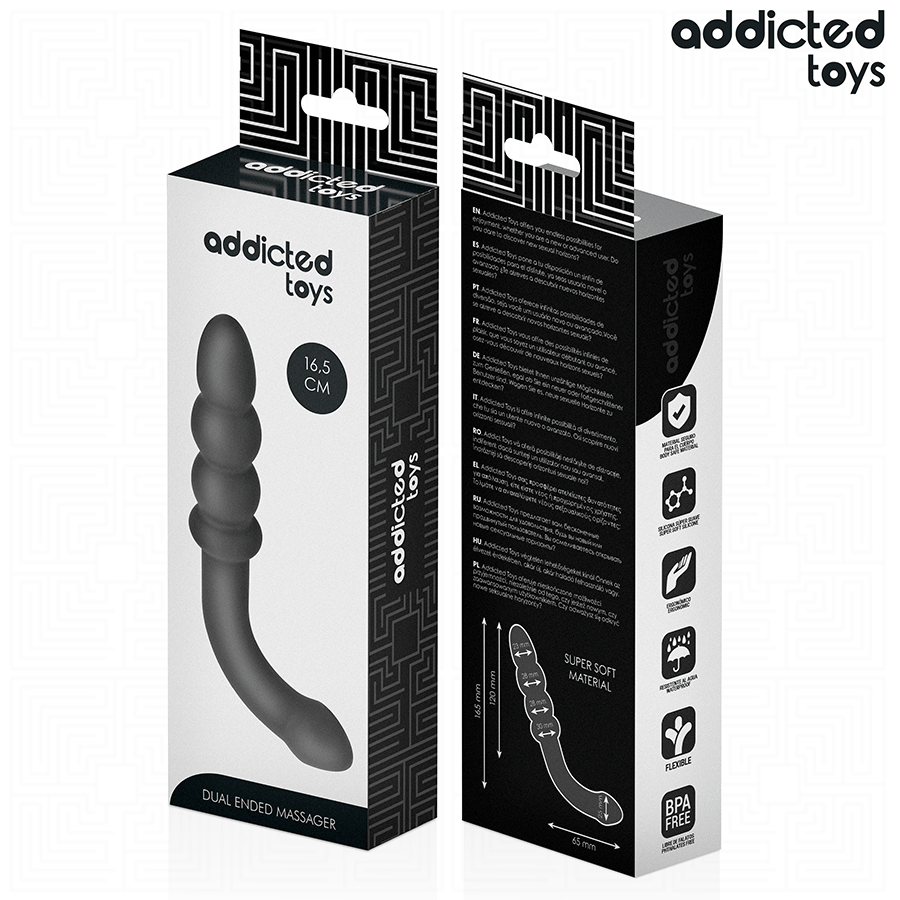 ADDICTED TOYS - DUBBELE ANALE MASSAGER SILICONEN 16,5 CM