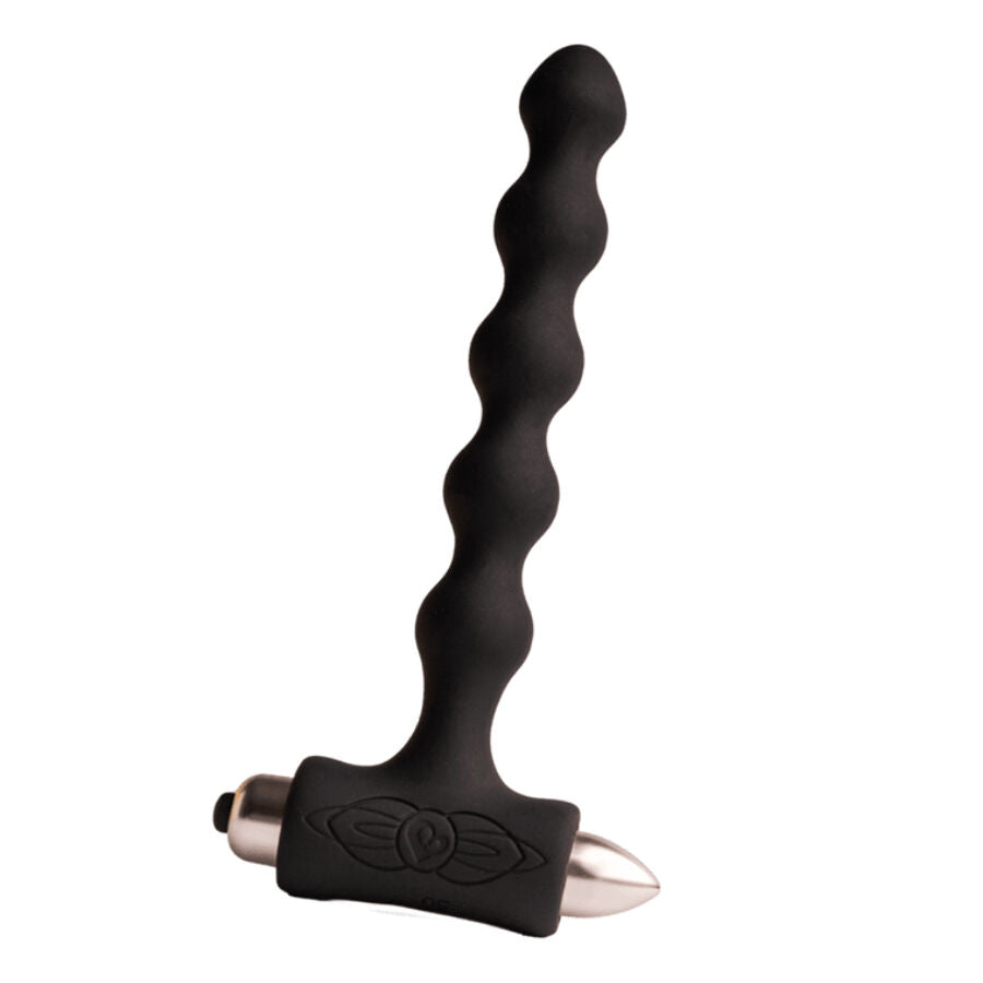 ROCKS-OFF - PETITE SENSATIONS PEARLS ANAAL PLUG VIBRATOR ZWART