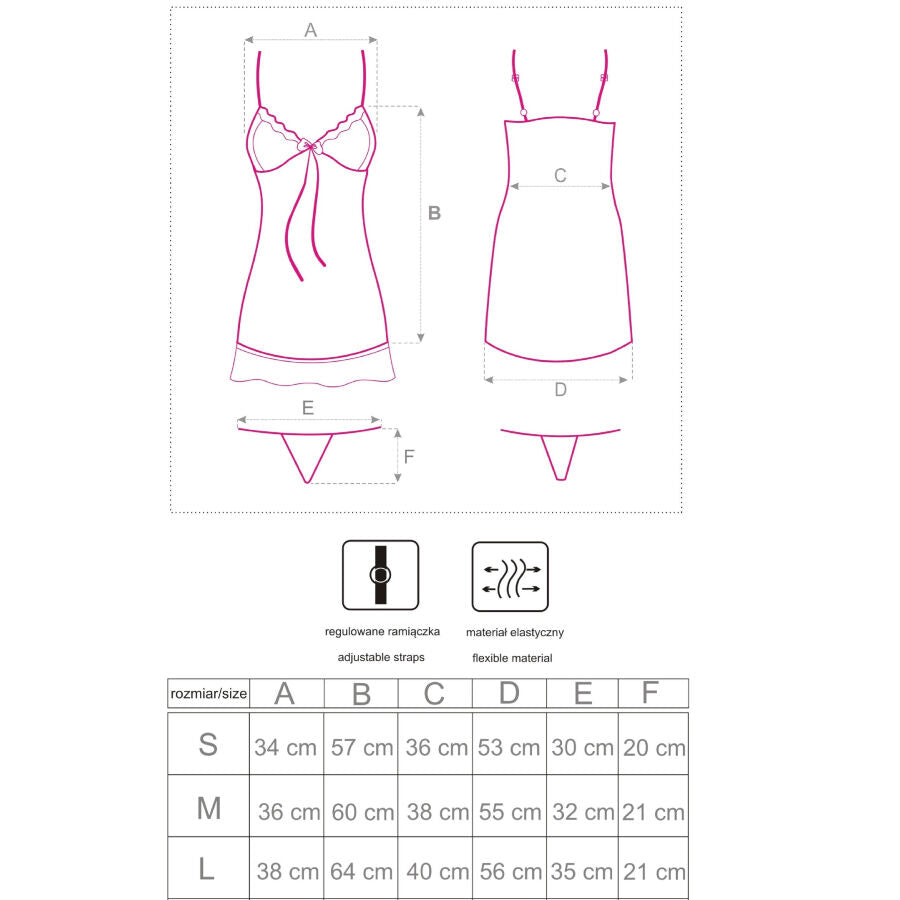 LIVCO CORSETTI FASHION - LUISE 1710 BABYDOLL + THONG BLACK S