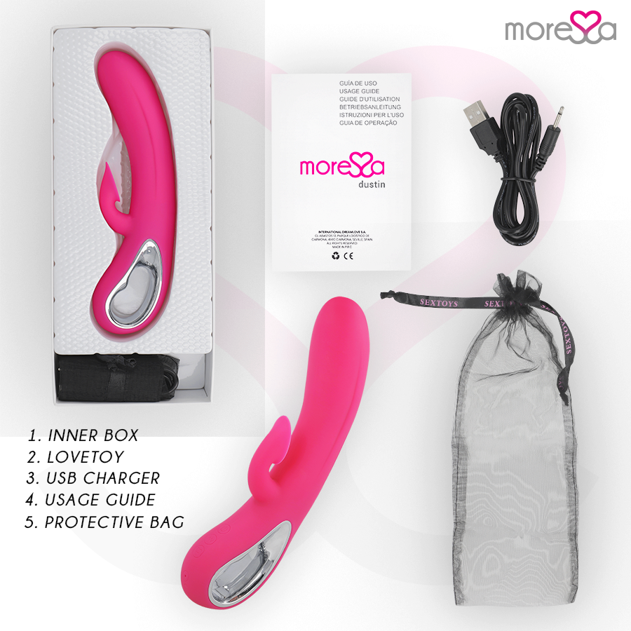 MORESSA - DUSTIN SUCCION CLITORIALE ET VIBRATION PUISSANTE EN SILICONE PREMIUM RECHARGEABLE