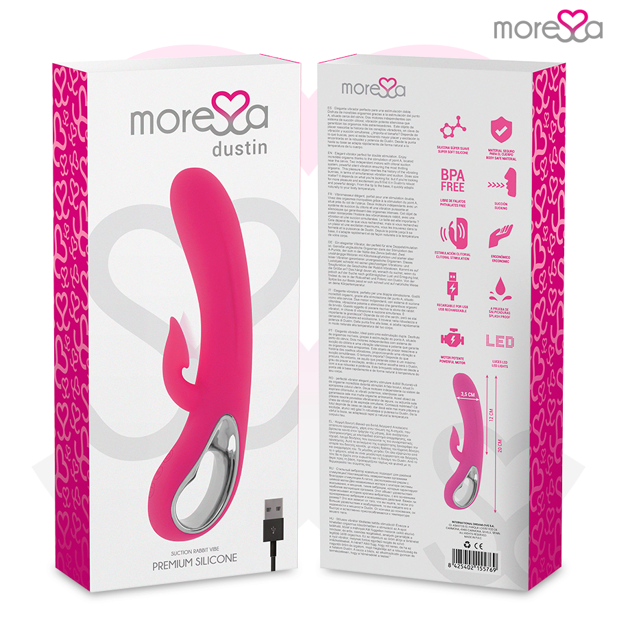 MORESSA - DUSTIN SUCCION CLITORIALE ET VIBRATION PUISSANTE EN SILICONE PREMIUM RECHARGEABLE