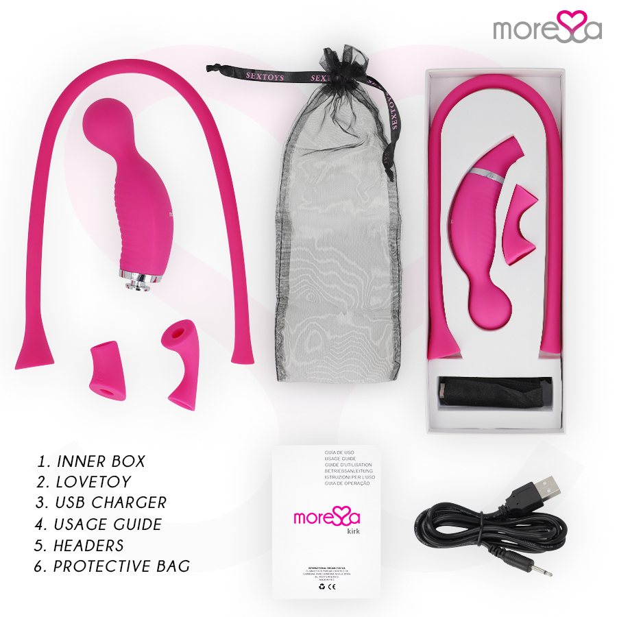 MORESSA - KIRK DUO ZUIG + MULTI-PERFORMANCE MASSAGER PREMIUM SILICONE OPLAADBAAR