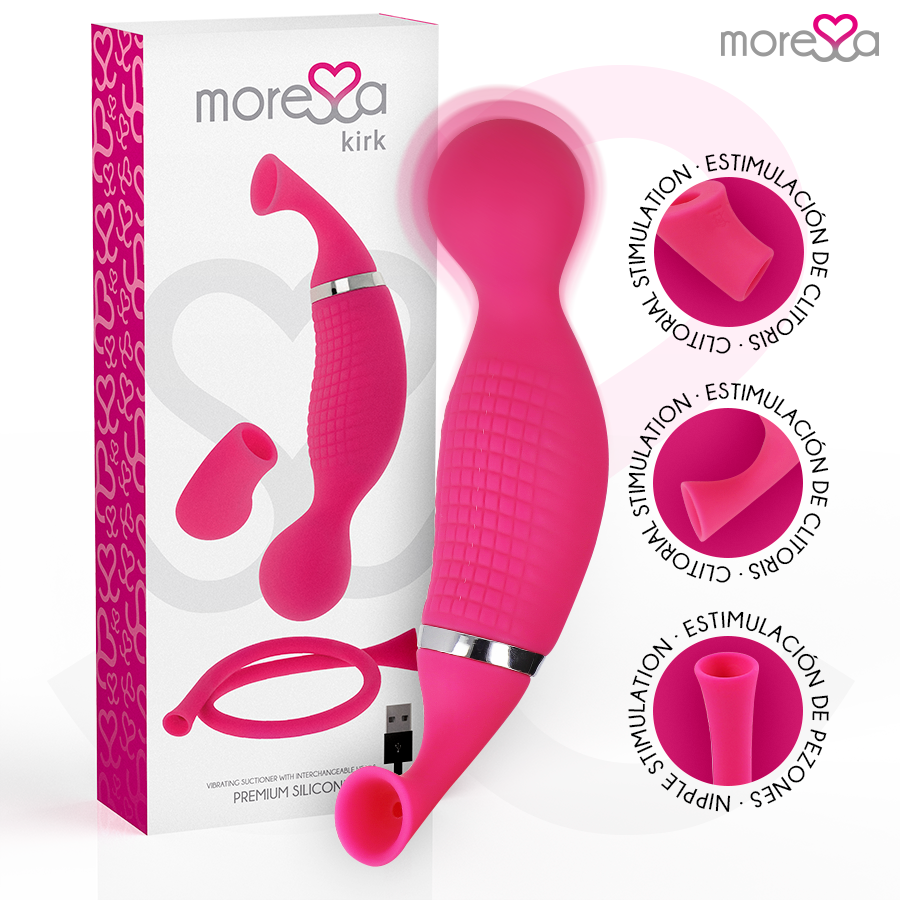 MORESSA - KIRK DUO ZUIG + MULTI-PERFORMANCE MASSAGER PREMIUM SILICONE OPLAADBAAR