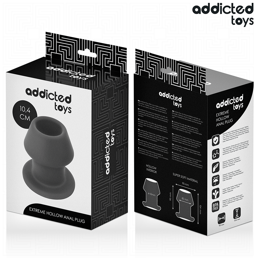 ADDICTED TOYS - EXTREME HOLLE ANAALPLUG SILICONEN MAAT L 10,4 CM