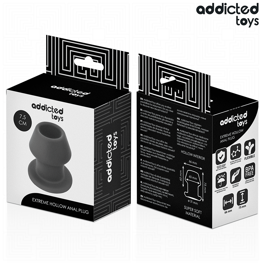 ADDICTED TOYS - EXTREME HOLLE ANAALPLUG SILICONEN MAAT S 7,5 CM