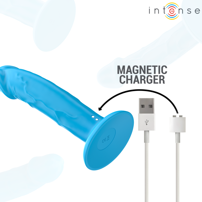 VIBRATEUR INTENSE - PHOEBE REALISTIC 10 VIBRATIONS TÉLÉCOMMANDE BLEUE