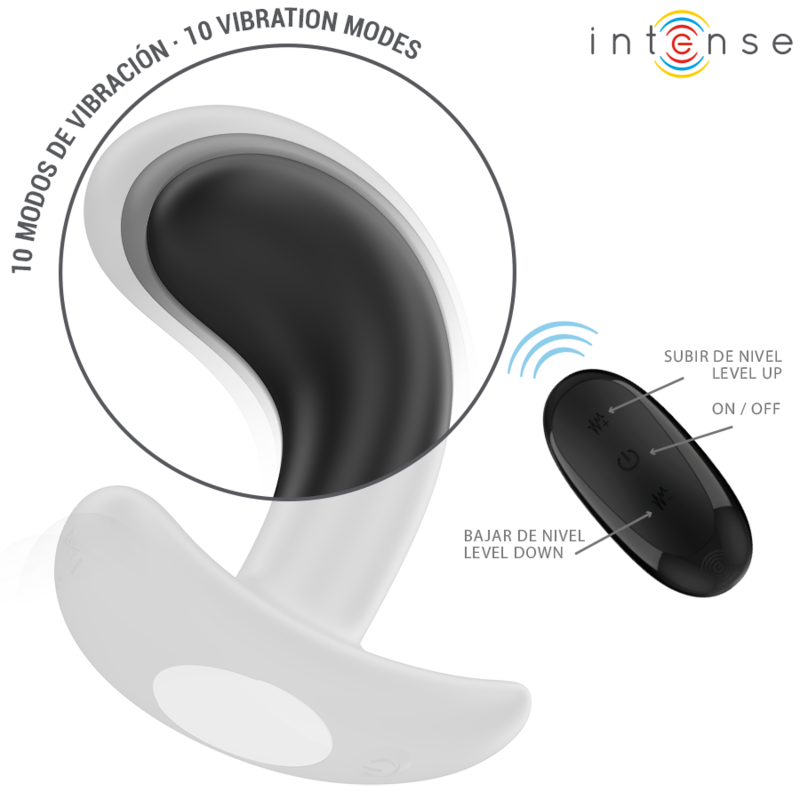 INTENSE - PLUG ANAL CHANDLER 10 VIBRATIONS NOIR TÉLÉCOMMANDE