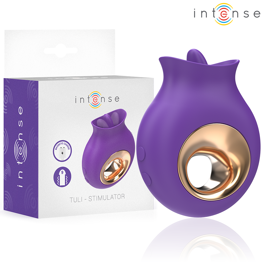 INTENSE - STIMULATEUR CLITORIEUX TULI 9 VIBRATIONS &amp; 9 OSCILLATIONS VIOLET