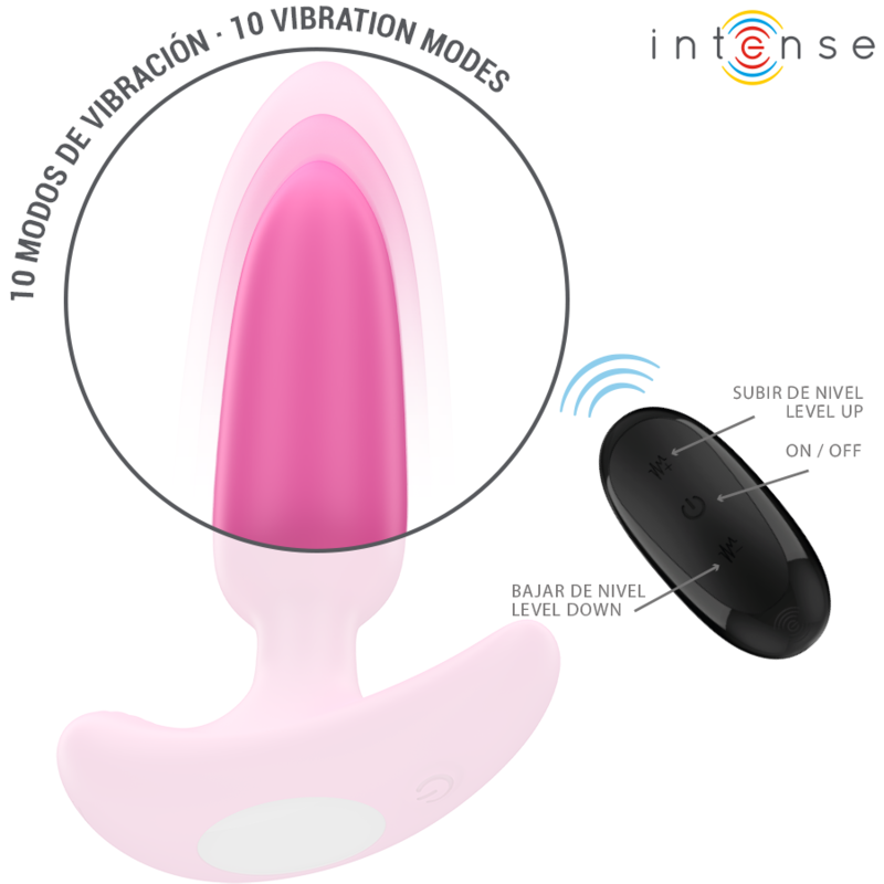 INTENSE - PLUG ANAL ROSS 10 VIBRATIONS TÉLÉCOMMANDE ROSE